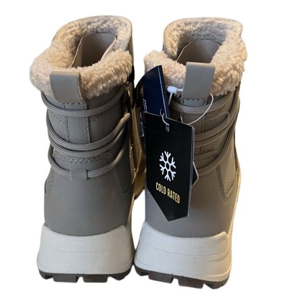 Khombu Sarah Taupe Fleece Lined SIde Zip Up Memory Foam Boots Size 8 NWOB - Picture 6 of 9